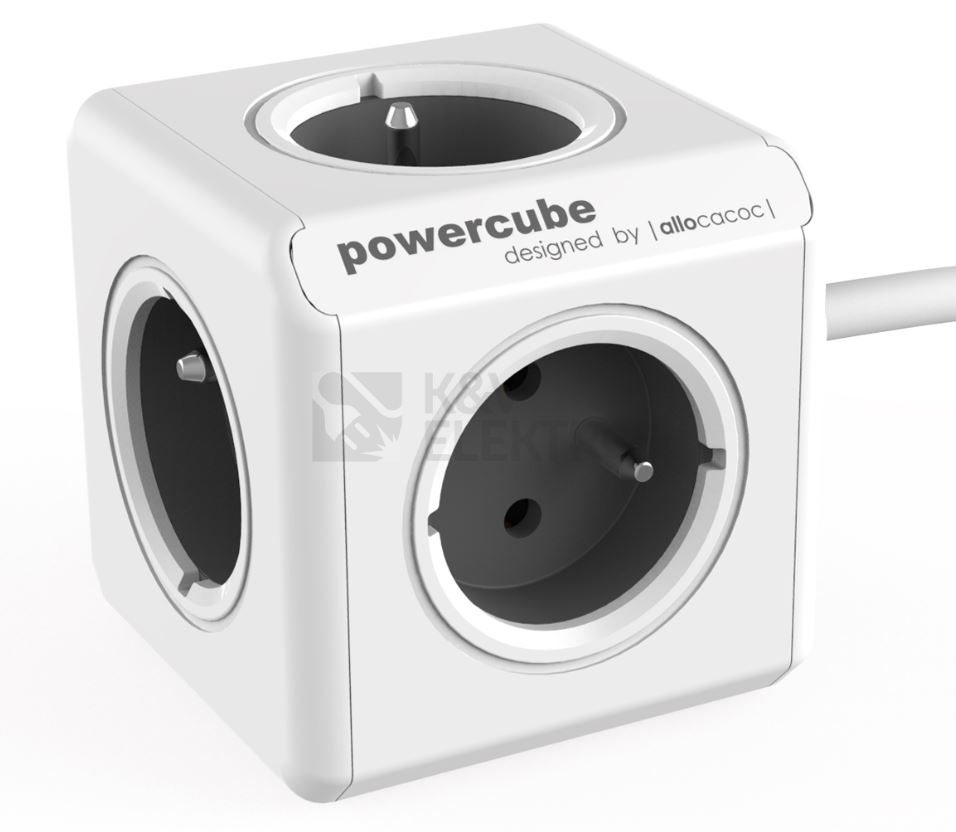 Obrázek produktu  POWERCUBE EXTENDED - 5 x zásuvka + 1,5m prodlužovací kabel - šedá 0