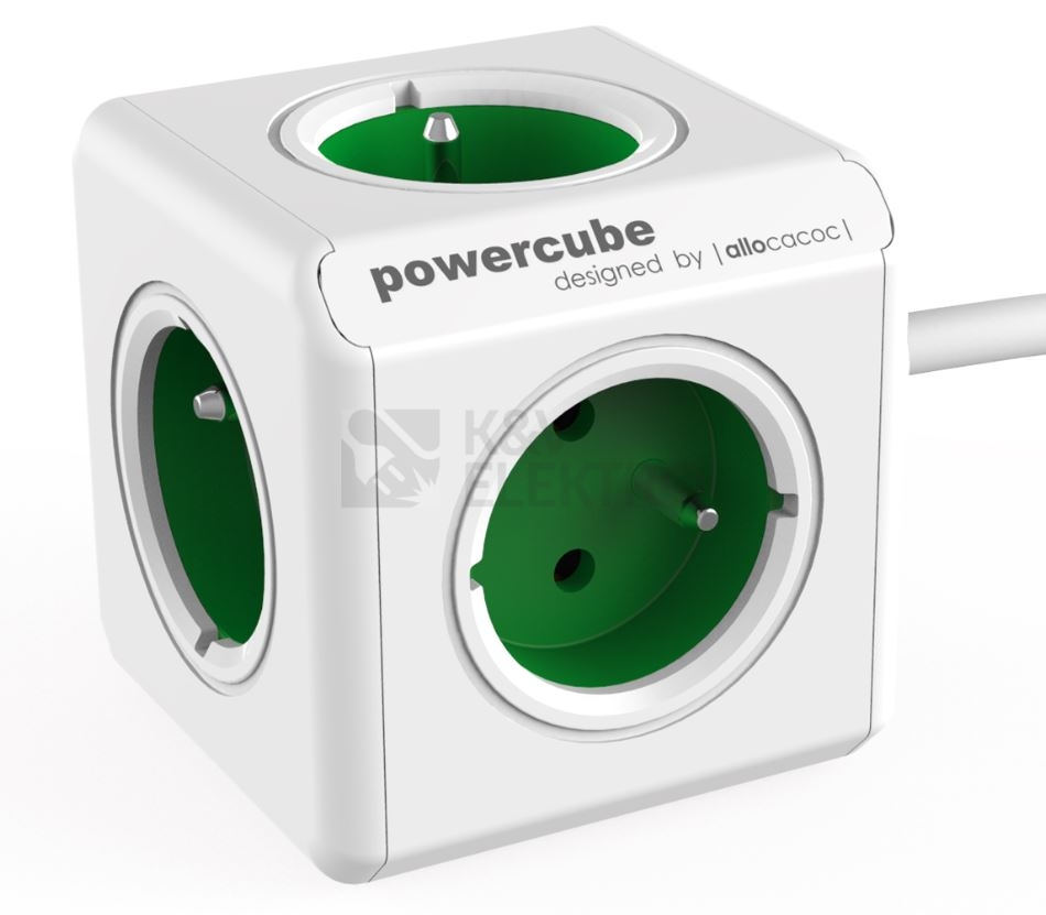 Obrázek produktu  POWERCUBE EXTENDED - 5 x zásuvka + 1,5m přívodní kabel - zelená 0