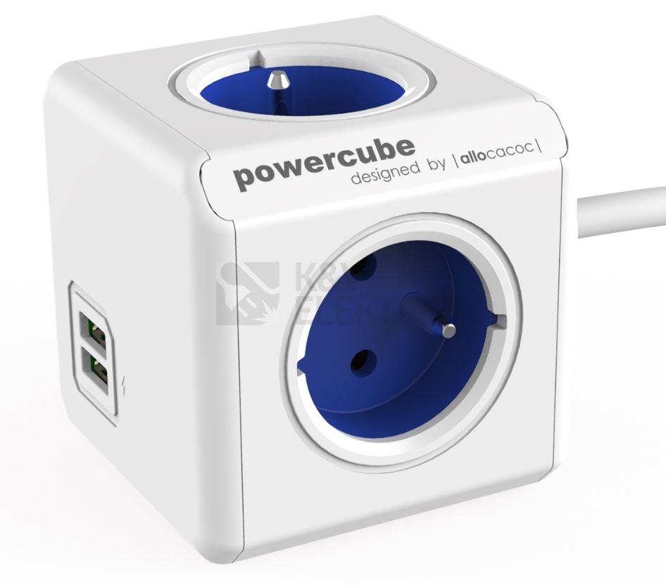 Obrázek produktu POWERCUBE EXTENDED USB 4X230V + USB + 1,5m prodlužovací kabel modrá 0