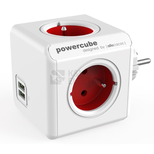 POWERCUBE ORIGINAL USB 4X230V + USB červená