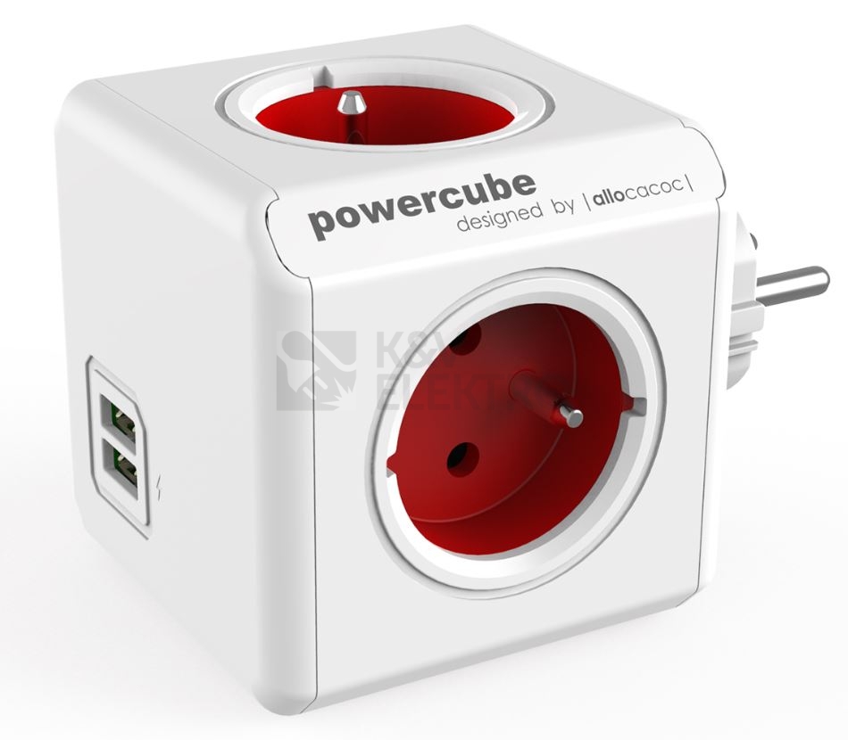 Obrázek produktu POWERCUBE ORIGINAL USB 4X230V + USB červená 0