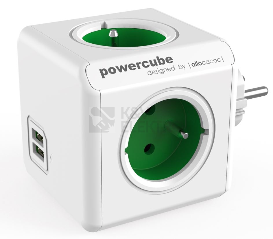Obrázek produktu POWERCUBE ORIGINAL USB 4X230V + USB zelená 0