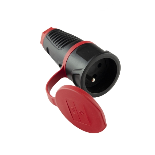 Spojka/zásuvka gumová PCE 16A/250V s víčkem IP44 2411-S
