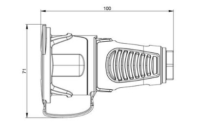 Spojka/zásuvka gumová PCE 16A/250V s víčkem IP44 2411-S