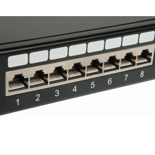 Patch panel Solarix SX24-6-STP-BK 24x RJ45 CAT6 STP 1U osazený černý