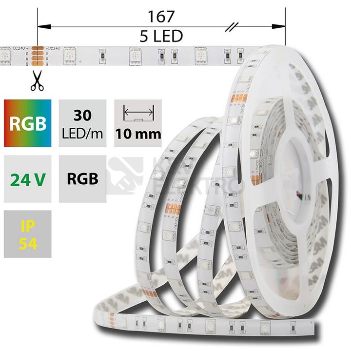 Obrázek produktu  LED pásek McLED 24V RGB š=10mm IP54 7,2W/m 30LED/m SMD5050 ML-128.587.60.0 0
