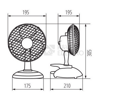 Obrázek produktu Stolní ventilátor Kanlux VENETO-15GR s klipsnou bílá/šedá 14952 1