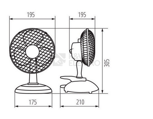 Obrázek produktu Stolní ventilátor Kanlux VENETO-15B s klipsnou černá 14951 1