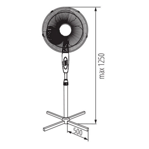 Stojací ventilátor Kanlux VENETO-40B černá 14806 (obrázek 3)