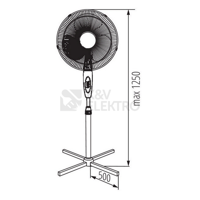 Obrázek produktu Stojací ventilátor Kanlux VENETO-40B černá 14806 2