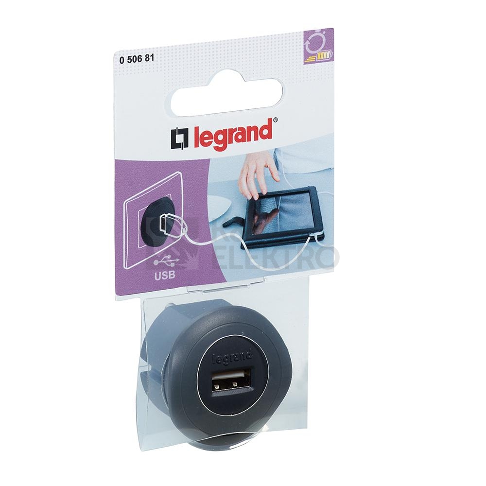 Obrázek produktu Legrand nabíječka USB adaptér 1,5A 50681 230/5V černý 1