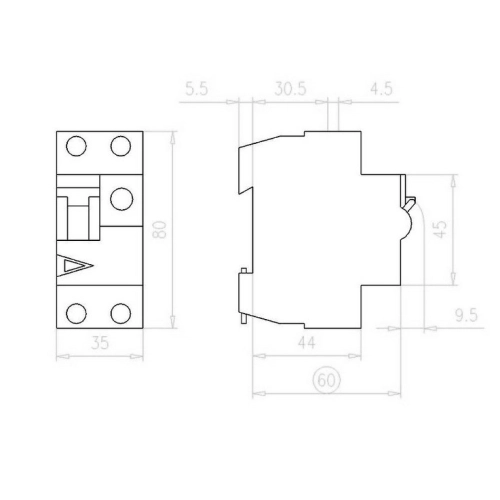 Proudový chránič s jističem EATON PFL7-20/1N/B/003-A 20A 30mA A 263541 (obrázek 2)