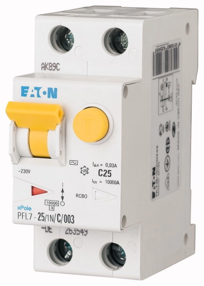 Proudový chránič s jističem EATON PFL7-25/1N/B/003-A 25A 30mA A 263547
