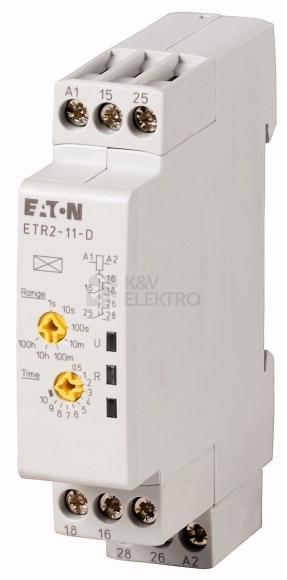 Obrázek produktu  Časové relé EATON ETR2-11-D zpožděné sepnutí 24-240VAC 24-48VDC 0