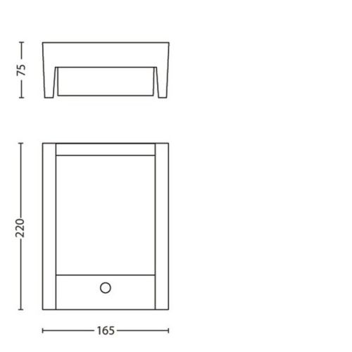LED venkovní nástěnné svítidlo Philips Arbour 16461/93/16 6W 600lm 2700K teplá bílá, s pohybovým čidlem (obrázek 7)