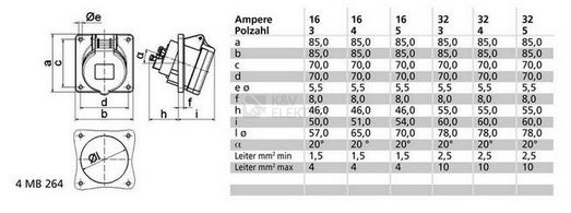 Obrázek produktu ZASUVKA QUICK 16A 3P 230V IP44 6H 12749 1