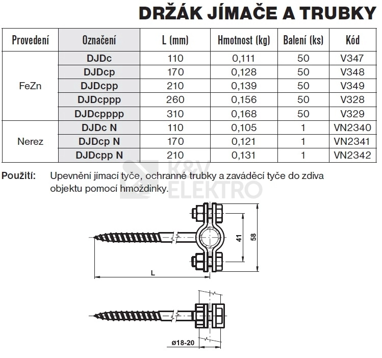 Obrázek produktu Držák jímače a trubky nerez TREMIS DJDc N VN2340 1