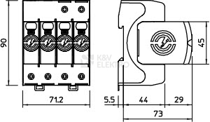 Obrázek produktu Svodič přepětí OBO V50-3+NPE-280 5093526 280V 1