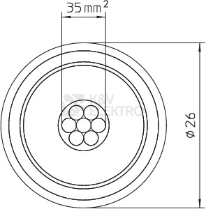 Obrázek produktu Izolovaný svod průměr 26mm OBO ISCON PRO+75 GR 5407997 metráž 1