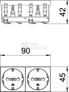 Obrázek produktu DVOJZASUVKA SCHUKO PRIMA STD-D0 RW2 1