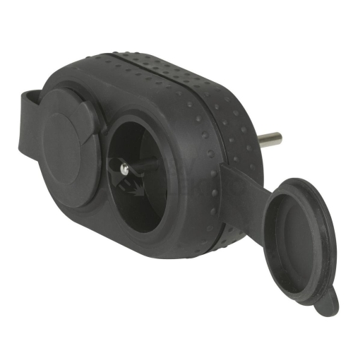 Rozdvojka IP44 16A 230V černá 50470