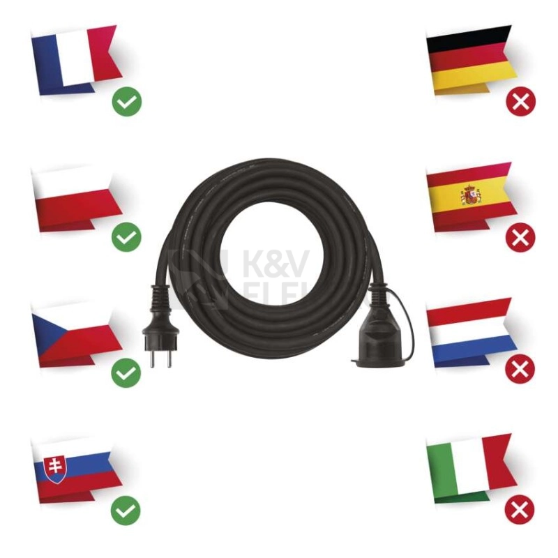 Obrázek produktu Gumový prodlužovací kabel EMOS 10m/1 zásuvka IP44 P01710 6
