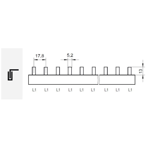 Propojovací lišta S-1L-1000/25 ISO 1000172