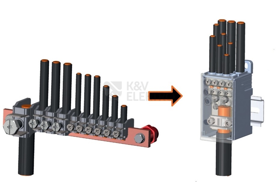 Obrázek produktu Svorkovnice pro rozdělení fází PVB 160-6 1003951 7