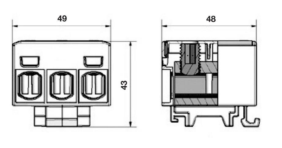 Univerzální připojovací svorka UK 50/3X1 A šedá 1006647 (obrázek 8)