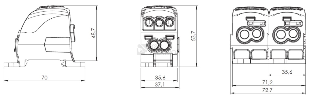 Obrázek produktu Svorkovnice pro rozdělení fází PDB 210 (PVB 125) 1006715 3
