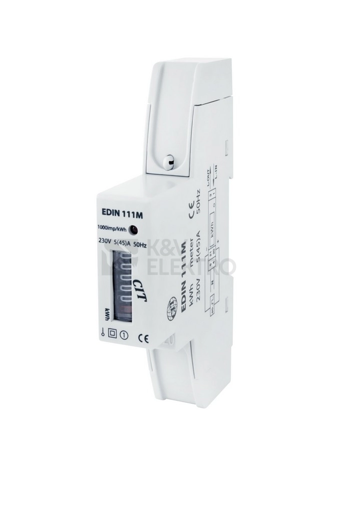 Obrázek produktu Elektroměr EDIN 111M 1fázový 45A 1mod. mechanický 1tarif 1008820 0