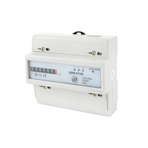 Elektroměr EDIN 371M 100A, 7mod., mechanický číselník, 3F, 1tarif, podružný 1008870
