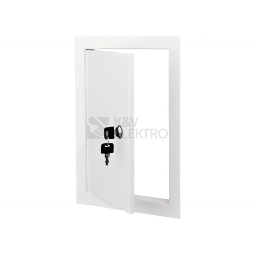 Kovová revizní dvířka se zámkem VENTS DMZ 400X500mm bílá 1009865