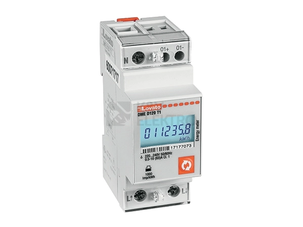 Obrázek produktu Elektroměr LOVATO DMED120T1 jednofázový jednotarif 63A 0