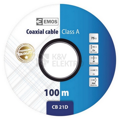Obrázek produktu Koaxiální kabel CB21D EMOS S5271 bílý 3