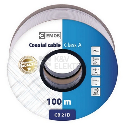 Obrázek produktu Koaxiální kabel CB21D EMOS S5271 bílý 5