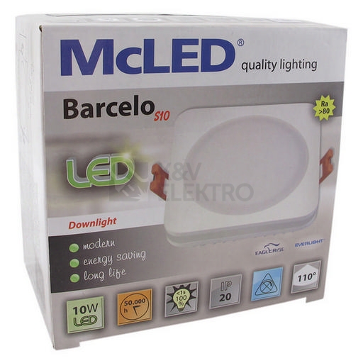 Obrázek produktu LED podhledové svítidlo McLED Barcello S10 bílá 10W 2700K teplá bílá ML-412.049.33.0 1