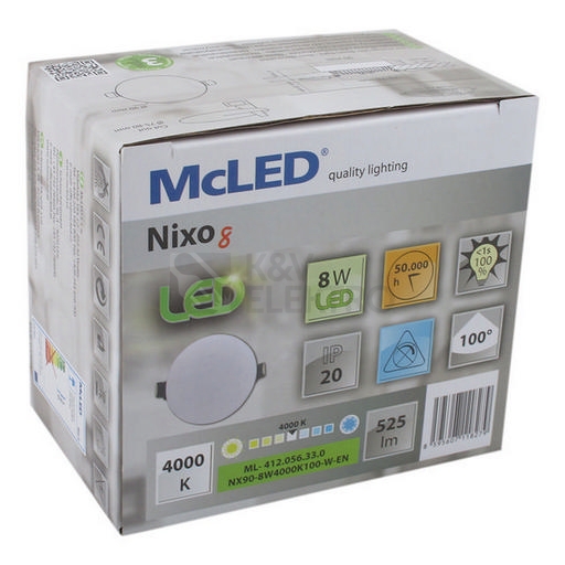 Obrázek produktu LED podhledové svítidlo McLED NIXO 8W 4000K neutrální bílá ML-412.056.33.0 1