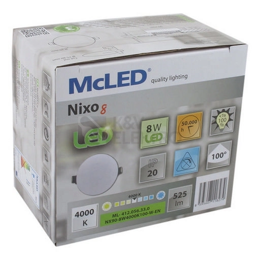 Obrázek produktu LED podhledové svítidlo McLED NIXO 8W 4000K neutrální bílá ML-412.056.33.0 1