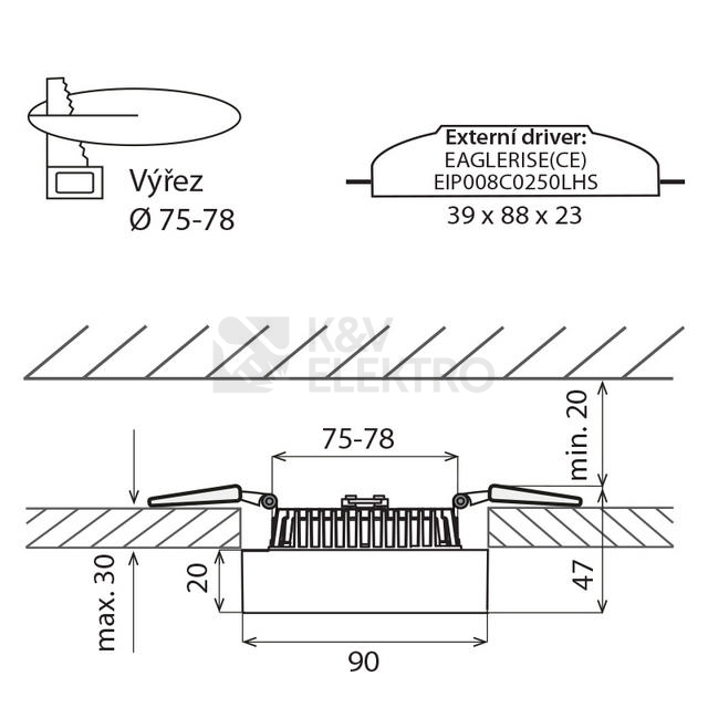 Obrázek produktu LED podhledové svítidlo McLED NIXO 8W 4000K neutrální bílá ML-412.056.33.0 2