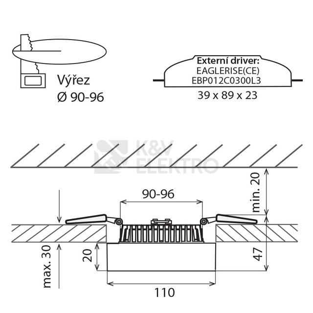 Obrázek produktu LED podhledové svítidlo McLED NIXO 12W 4000K neutrální bílá ML-412.059.33.0 1