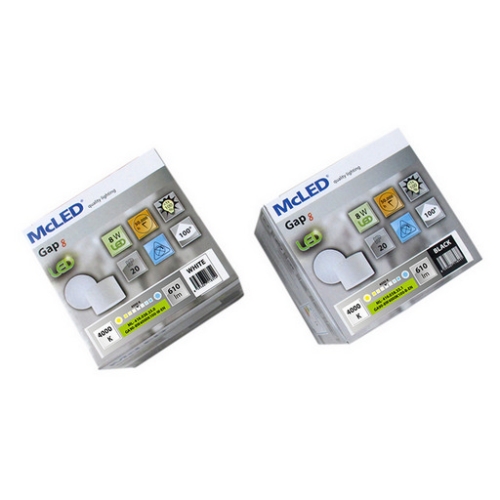 LED přisazené svítidlo McLED GAP 8 černá 8W 4000K neutrální bílá ML-416.038.33.1