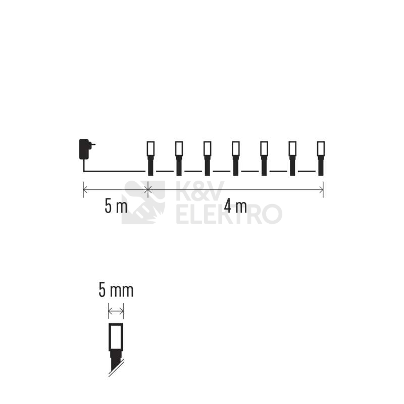 Obrázek produktu Vánoční osvětlení EMOS D4AC01 ZY0801T 40LED řetěz 4m studená bílá s časovačem 4