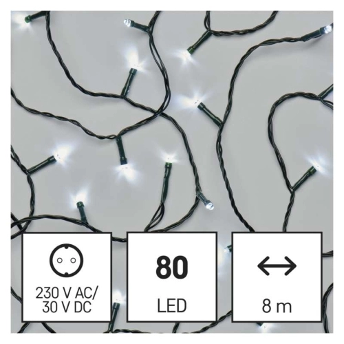 Vánoční osvětlení EMOS D4AC02 ZY0802T 80LED řetěz 8m studená bílá s časovačem (obrázek 4)