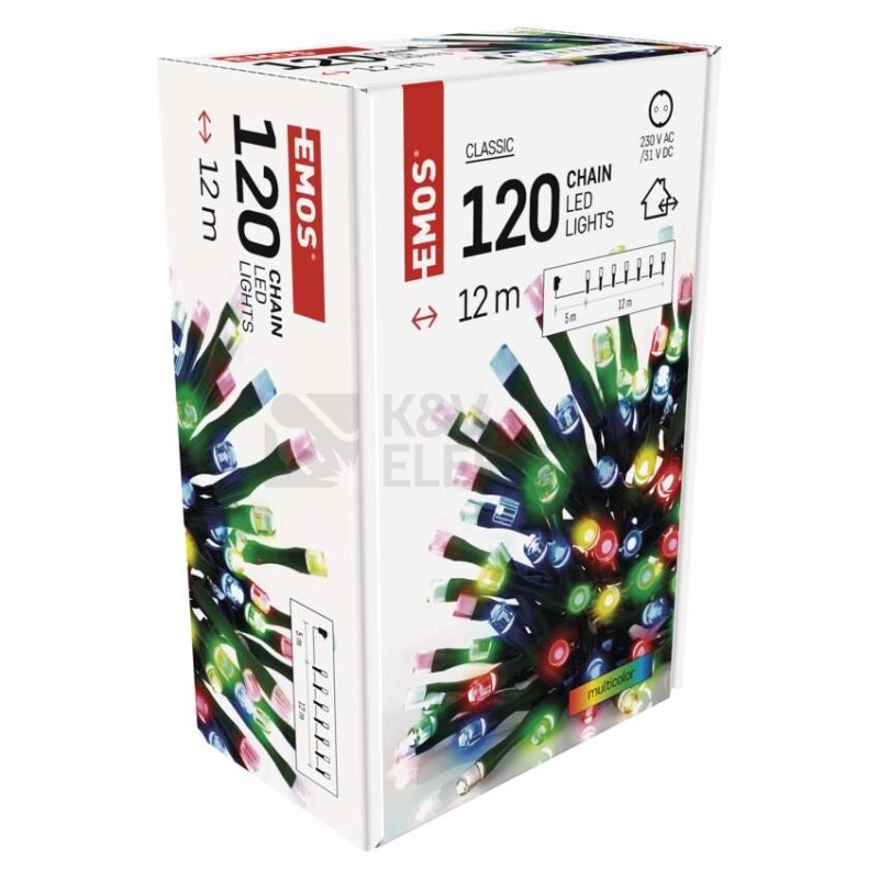 Obrázek produktu Vánoční osvětlení Emos D4AM03 ZY0813T 120LED řetěz multicolor časovač 2