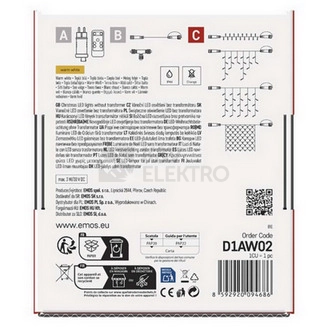 Obrázek produktu Propojovací vánoční řetěz bez zdroje EMOS Connecting D1AW02 ZY1439 50LED 5m teplá bílá 10