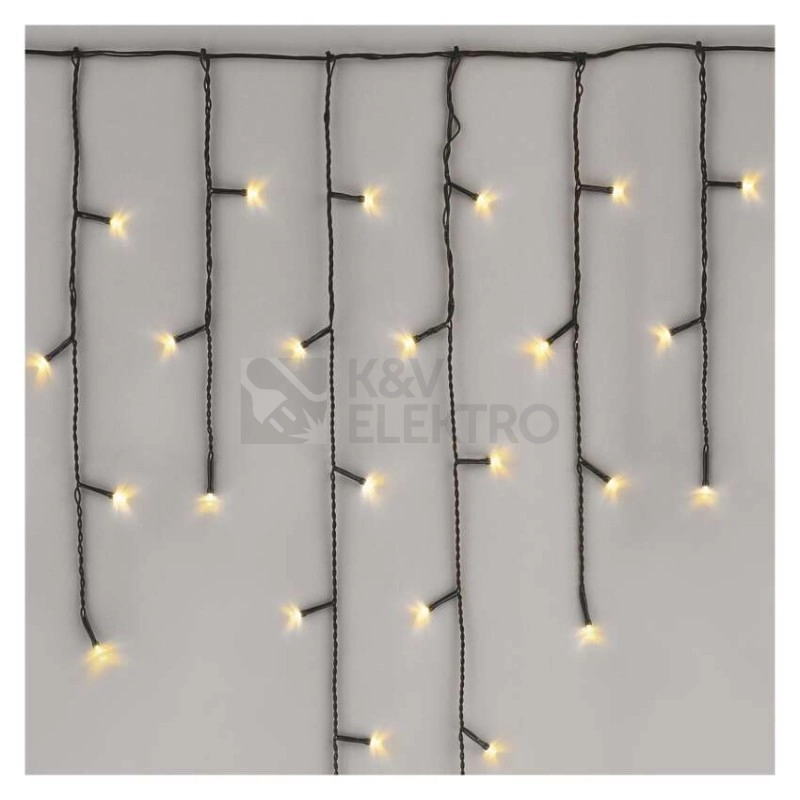 Obrázek produktu Propojovací vánoční řetěz bez zdroje EMOS Connecting D1CW01 ZY1441 100LED krápníky 2,5x0,9m teplá bílá 4