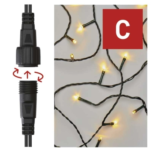 Propojovací vánoční řetěz bez zdroje EMOS Connecting D1EW01 ZY1442 100LED záclona 1x2m teplá bílá (obrázek 9)