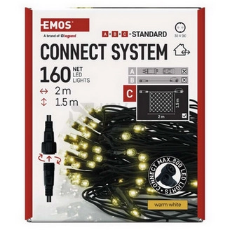 Obrázek produktu Propojovací vánoční síť bez zdroje EMOS Connecting D1DW01 ZY1443 160LED síť 2x1,5m teplá bílá 8