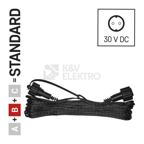 Prodlužovací kabel EMOS Connecting D1ZB01 ZY1444 10m pro spojovací LED vánoční řetězy 1534215300